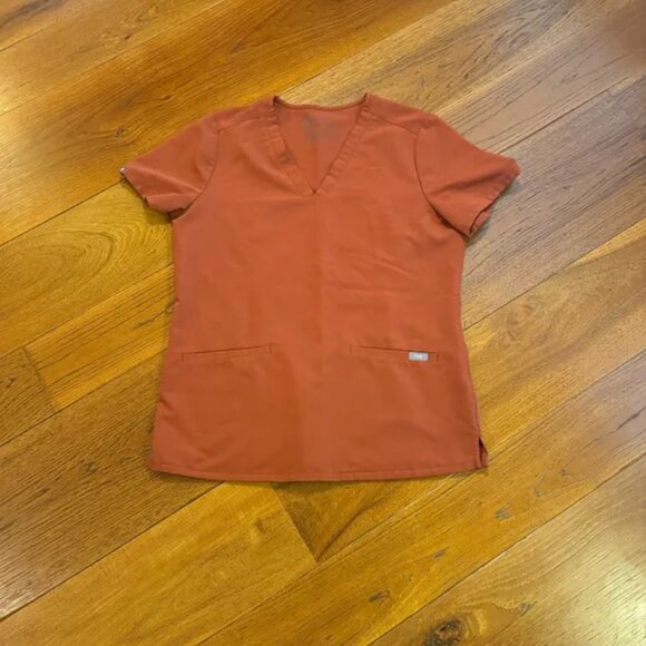 Figs Catrina One Pocket Scrub top burnt orange - Picture 2 of 6